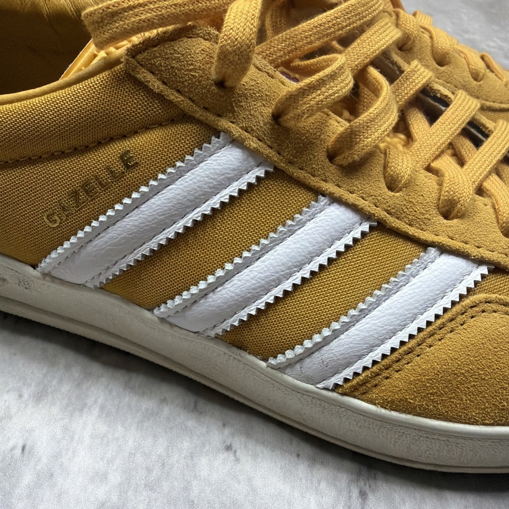 Adidas Gazelle Indoor Casual Shoes Yellow Mustard IE0540 Men's Size 9.5 EUC - Picture 7 of 12